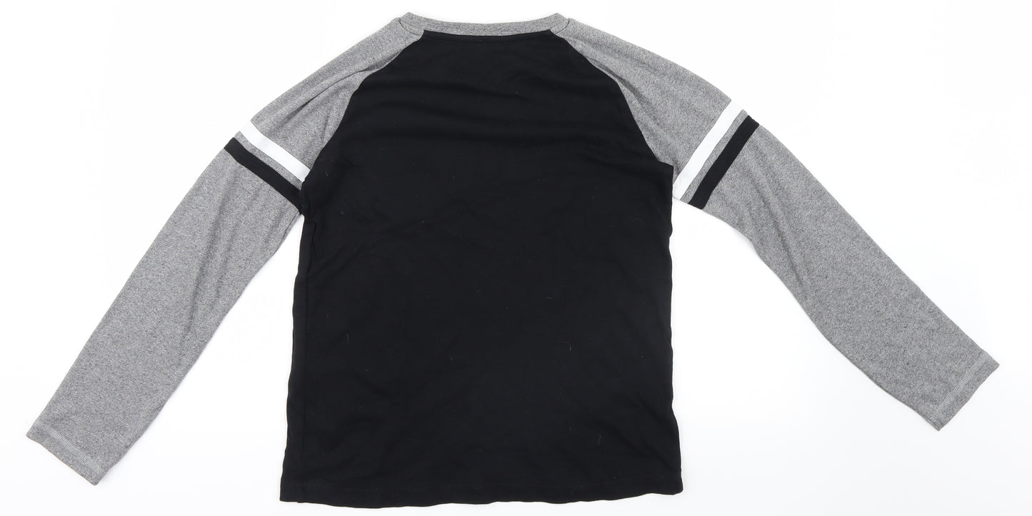 George Boys Black   Basic T-Shirt Size 12-13 Years