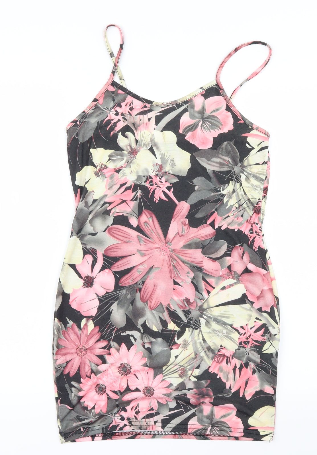 PRETTYLITTLETHING Womens Pink Floral  T-Shirt Dress  Size 10
