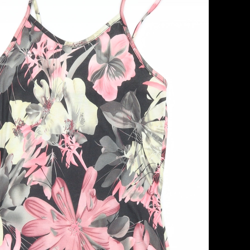 PRETTYLITTLETHING Womens Pink Floral  T-Shirt Dress  Size 10