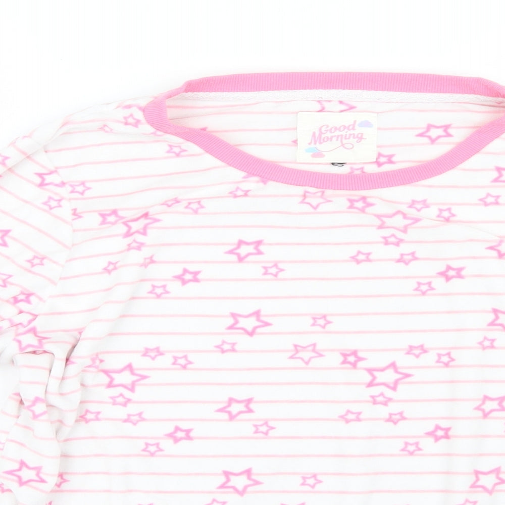 Tu  Womens Pink Geometric  Top Pyjama Top Size 12  - Stars