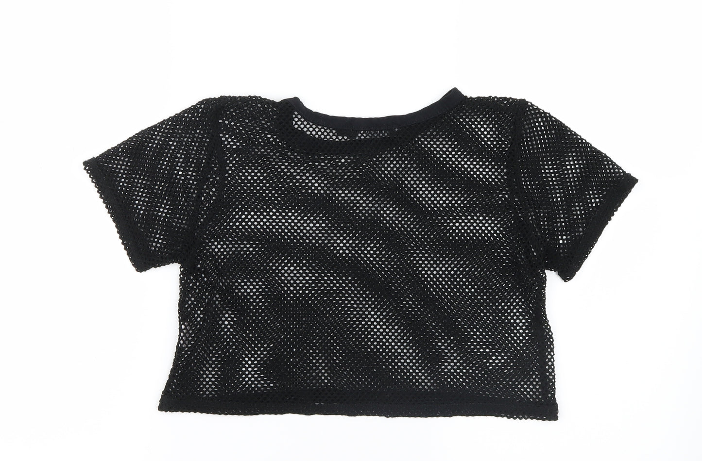 PRETTYLITTLETHING Womens Black   Cropped T-Shirt Size 6