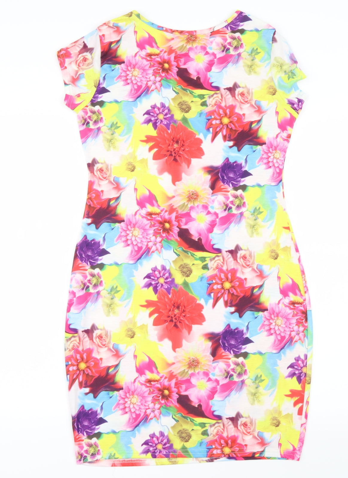Boohoo Womens Pink Floral  T-Shirt Dress  Size 12