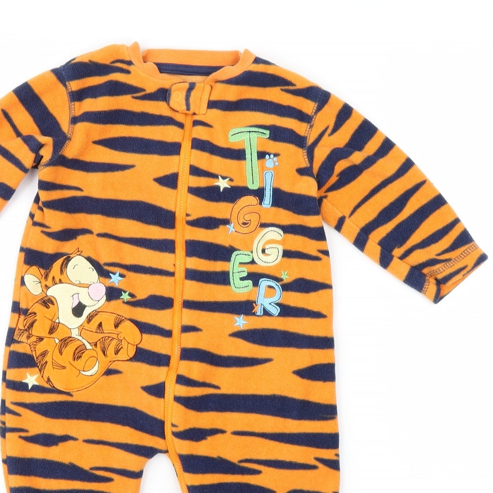 George Boys Orange Animal Print  Babydoll One Piece Size 9-12 Months  - Tigger