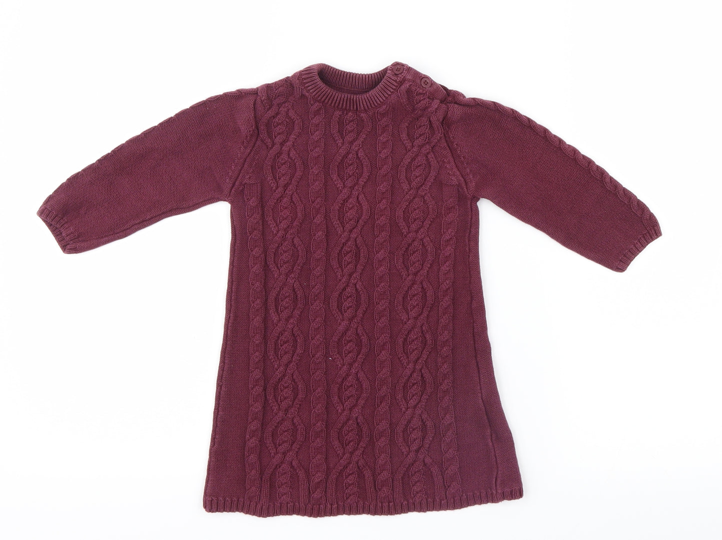 Marks and Spencer Girls Purple  Knit Pullover Jumper Size 9-12 Months