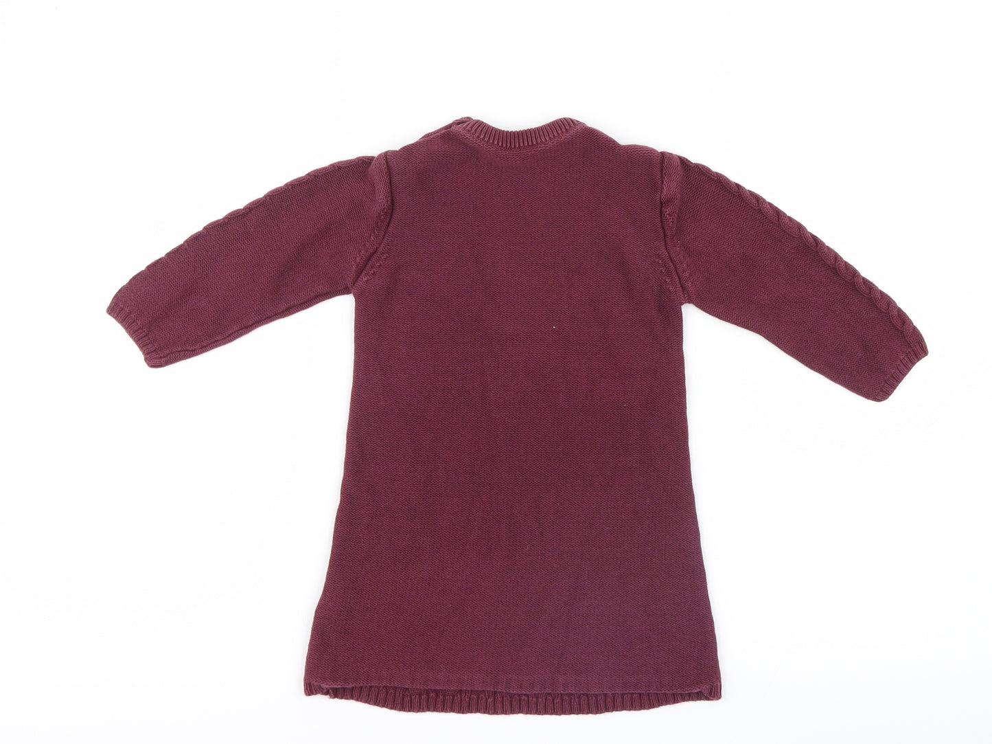 Marks and Spencer Girls Purple  Knit Pullover Jumper Size 9-12 Months