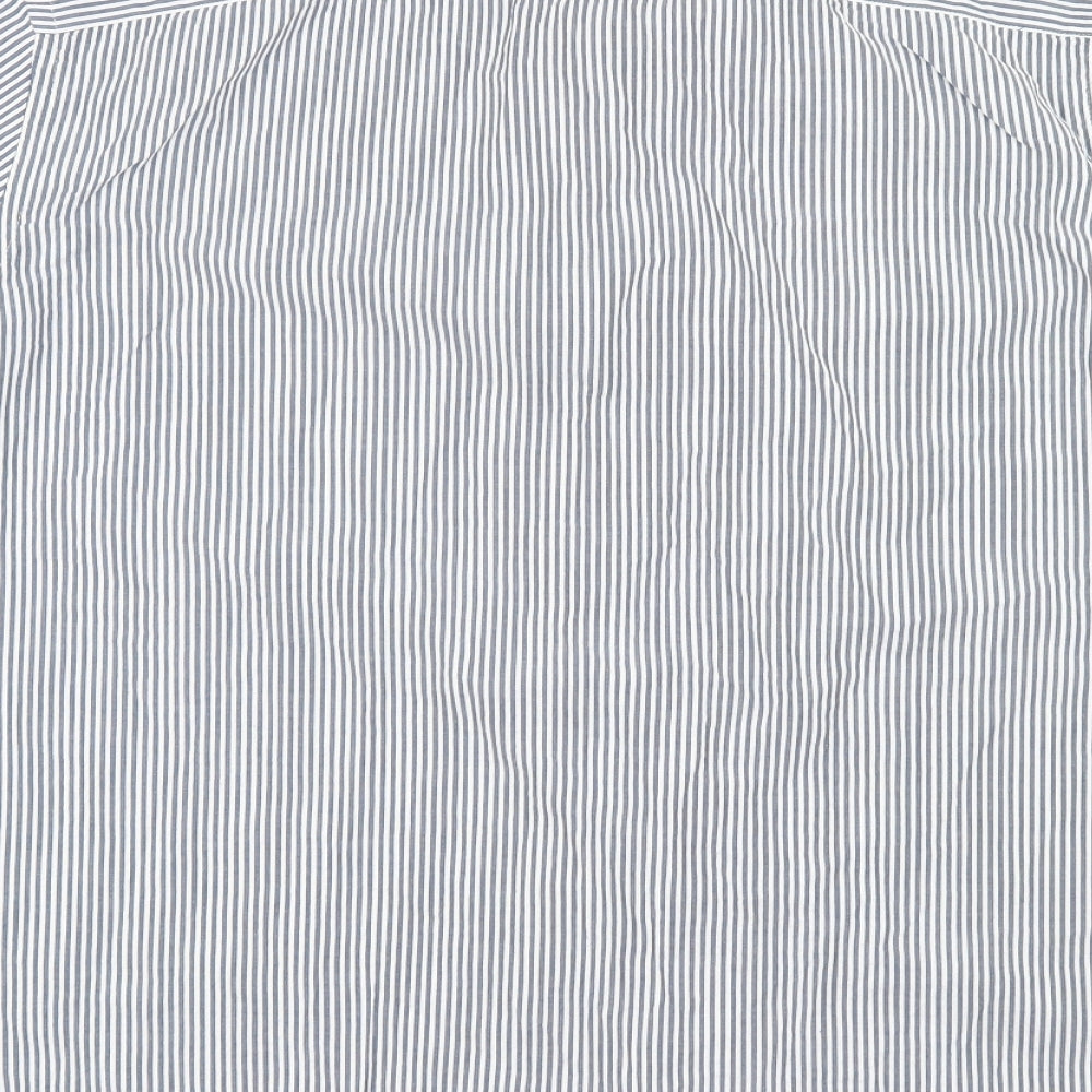 Marks and Spencer Mens Blue Striped   Button-Up Size XL