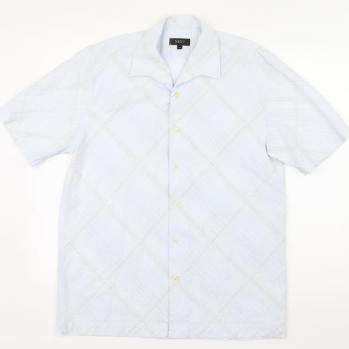 NEXT Mens Blue Geometric   Button-Up Size M