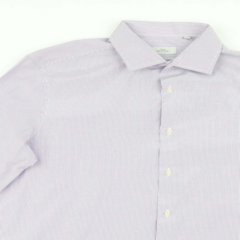 NEXT Mens Purple Striped   Dress Shirt Size 16