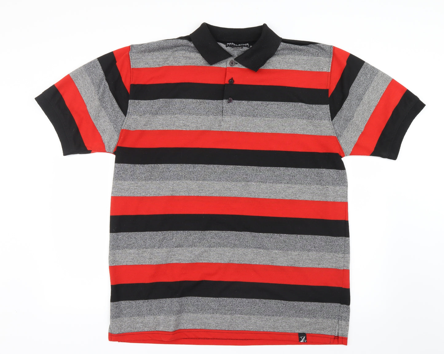 Silver Stone Mens Red Striped   Polo Size XL