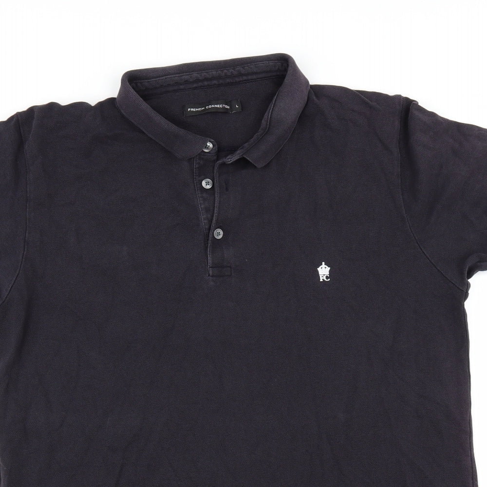 French Connection Mens Blue    Polo Size L