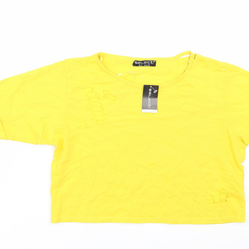 Select Womens Yellow   Basic T-Shirt Size 12