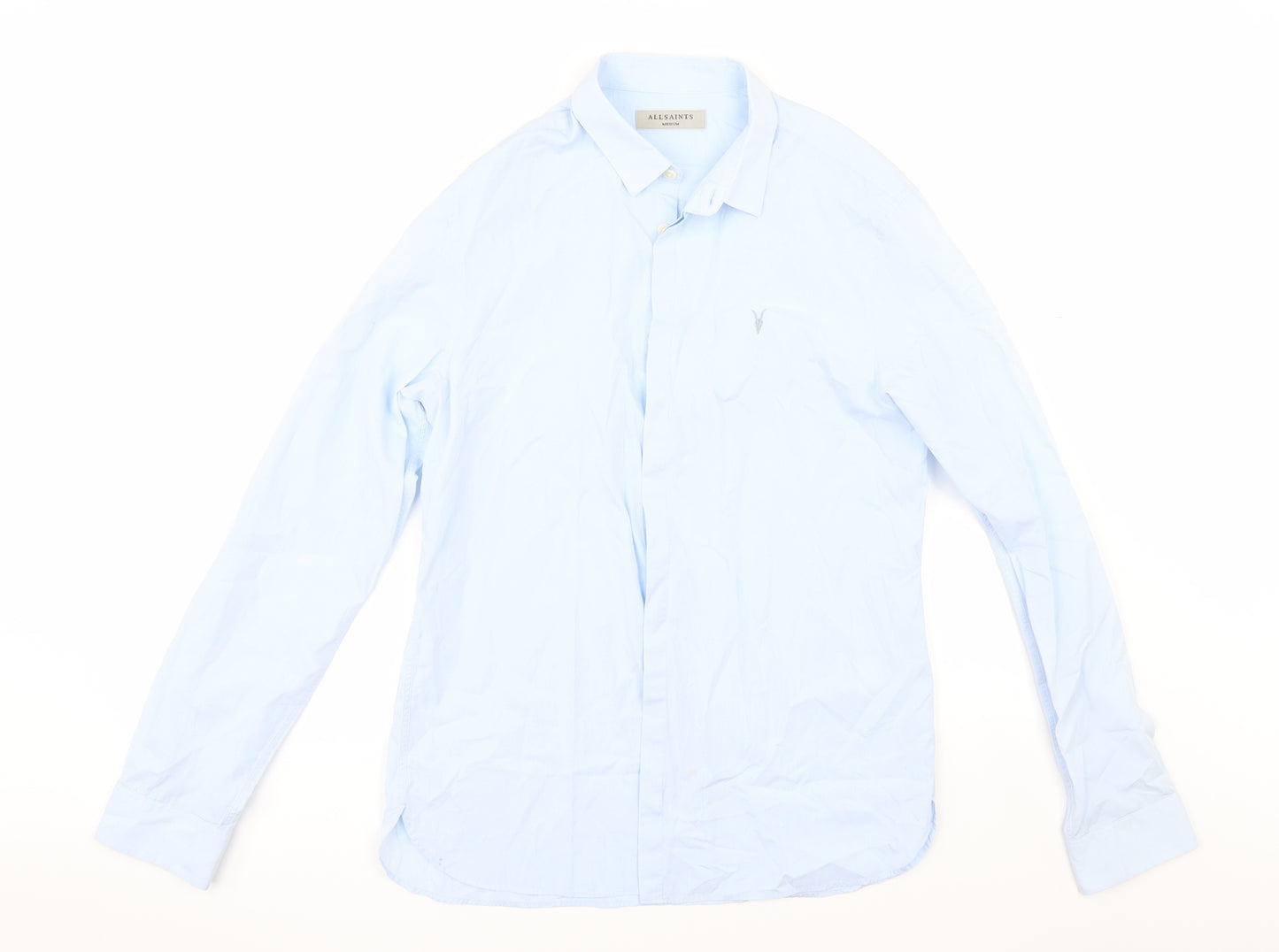 All Saints Mens Blue    Dress Shirt Size M