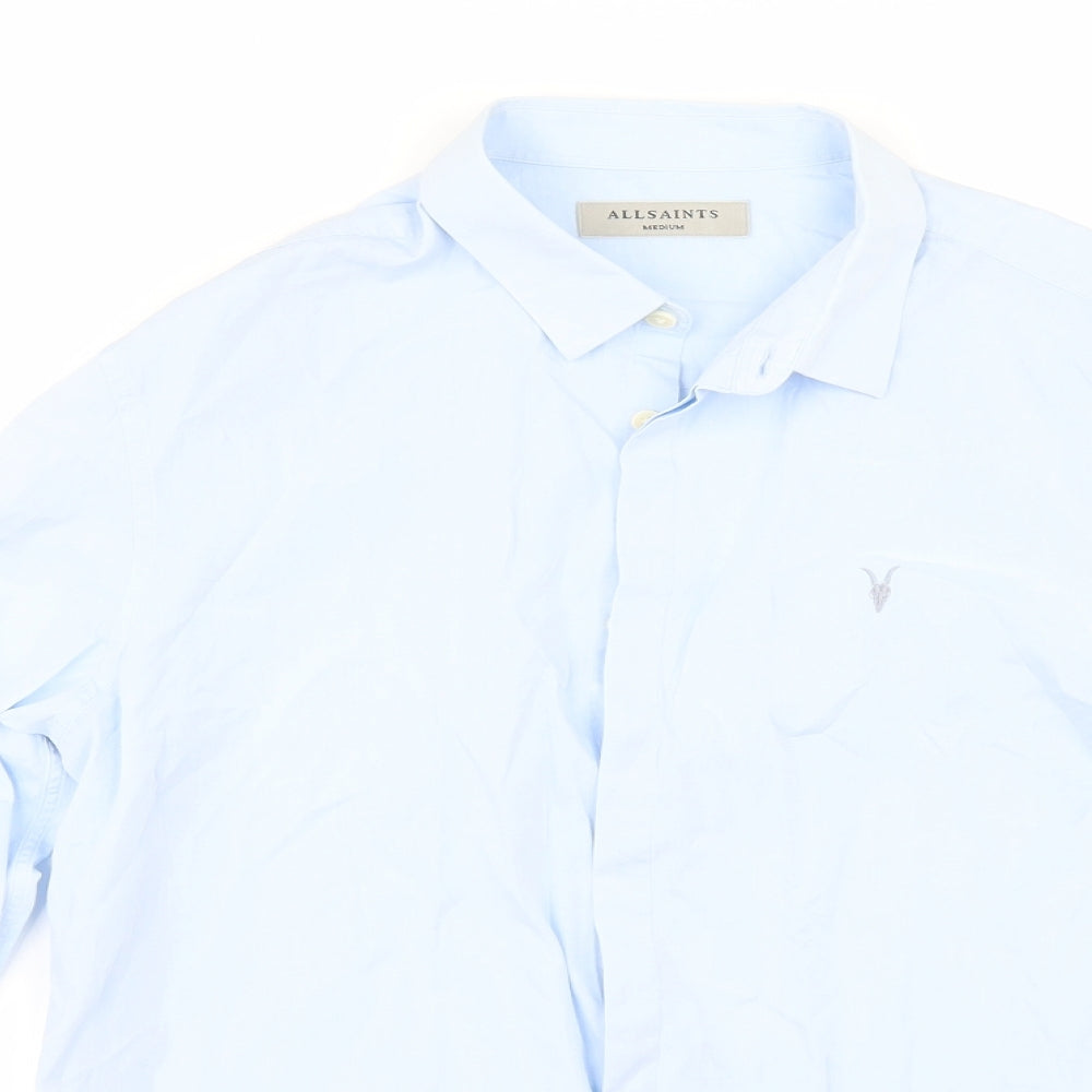 All Saints Mens Blue    Dress Shirt Size M