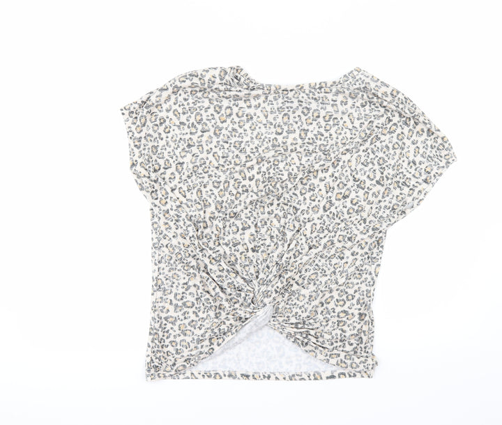 New Look Womens Beige Animal Print Tunic T-Shirt Size M
