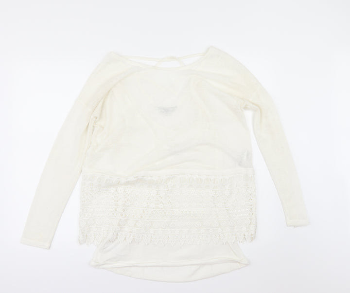 NEXT Womens Ivory Basic T-Shirt Size 10