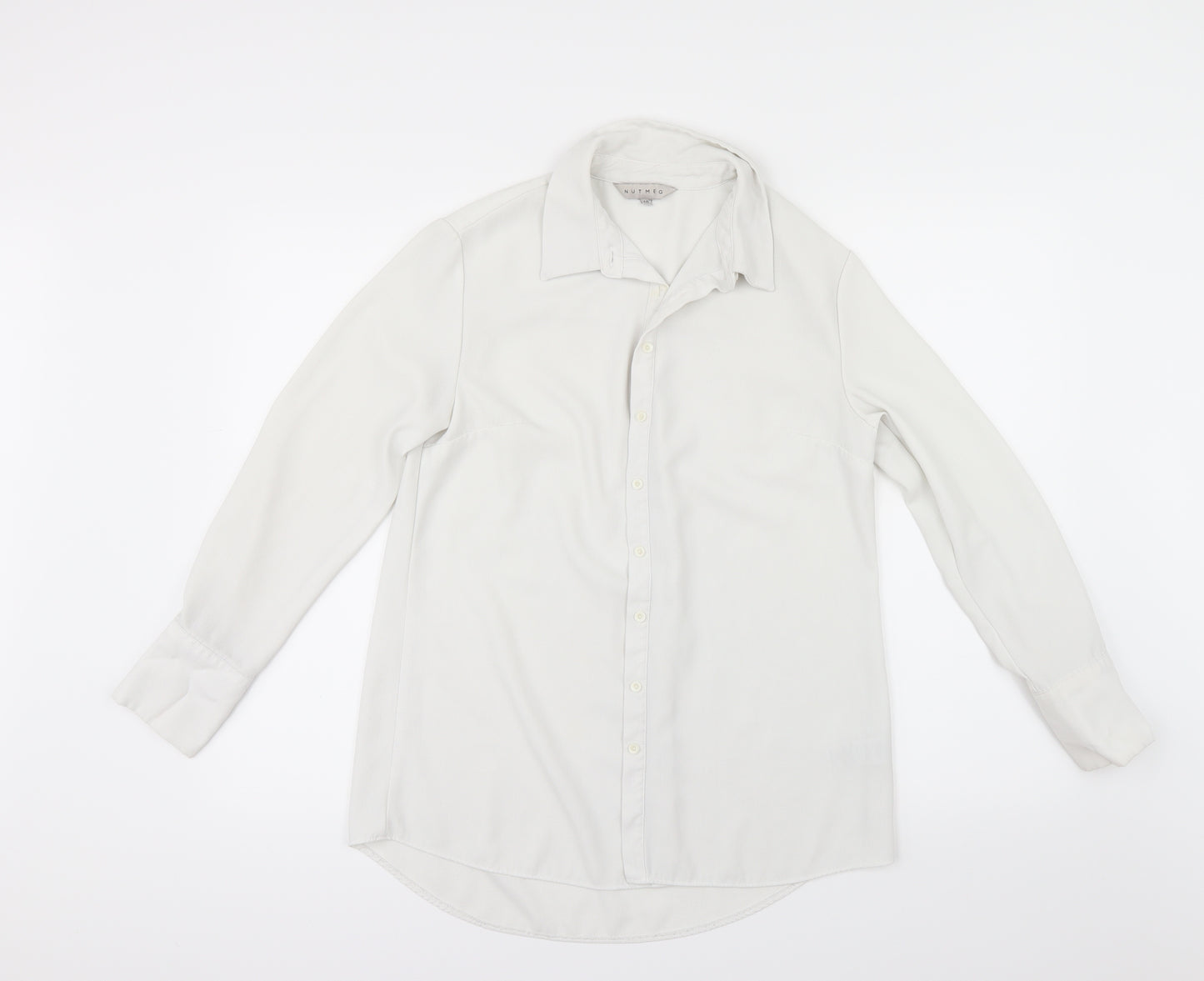 Nutmeg Womens White   Tunic Button-Up Size 10