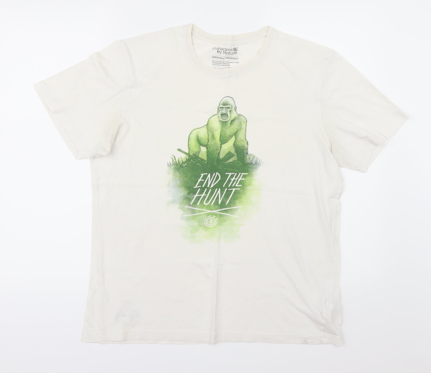 conscious Mens White    T-Shirt Size M