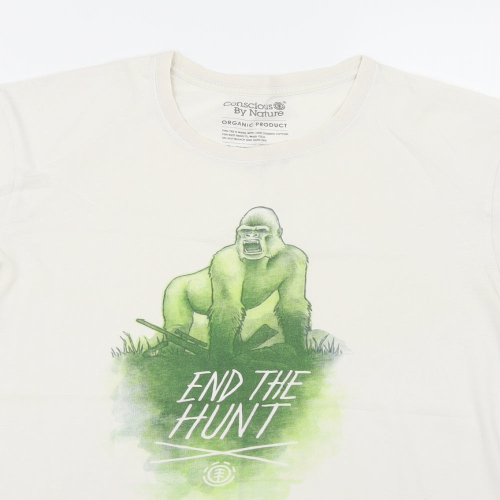 conscious Mens White    T-Shirt Size M