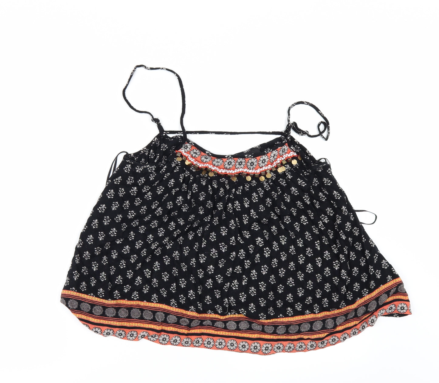 Primark Womens Black Geometric  Camisole T-Shirt Size 10