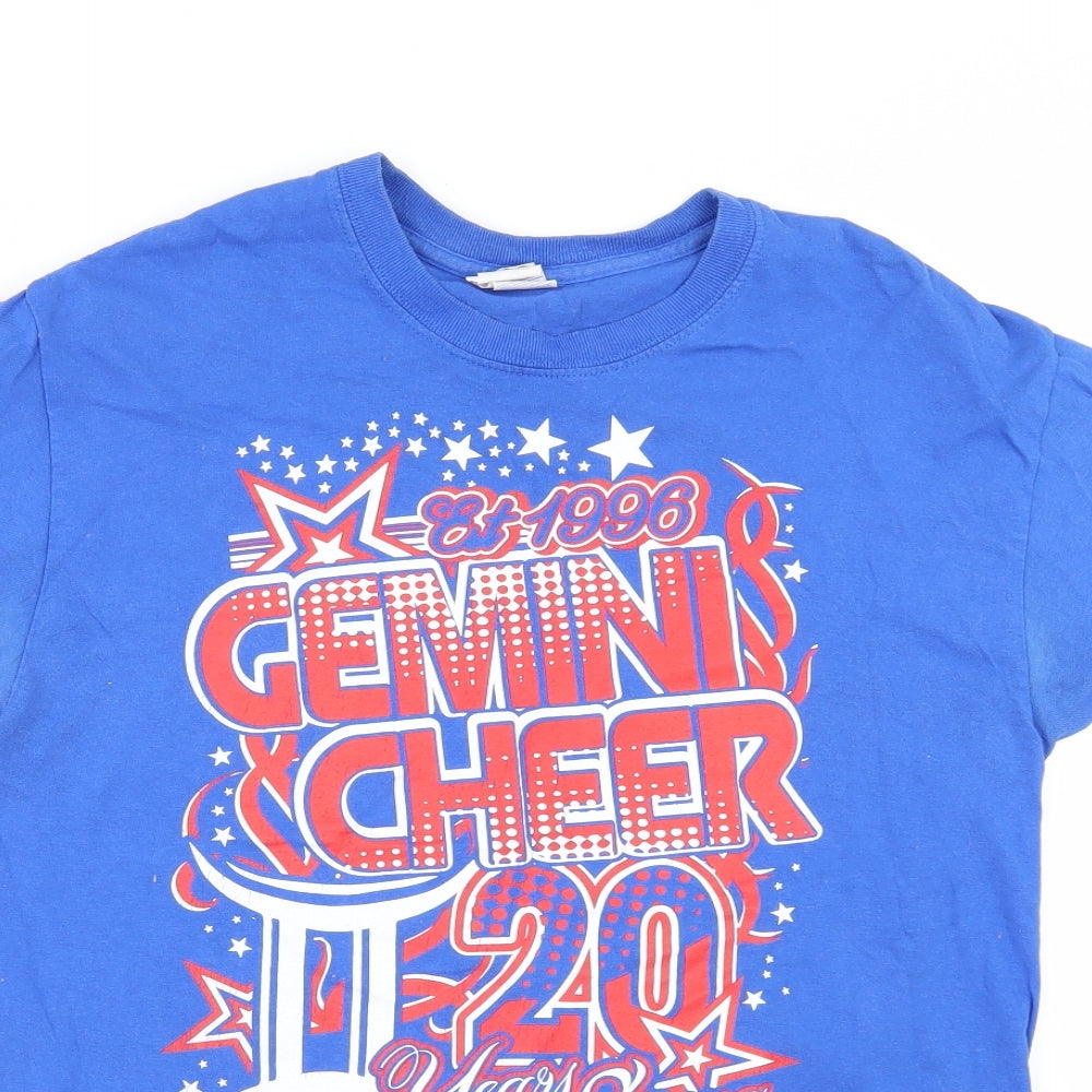 Gildan Mens Blue    T-Shirt Size L