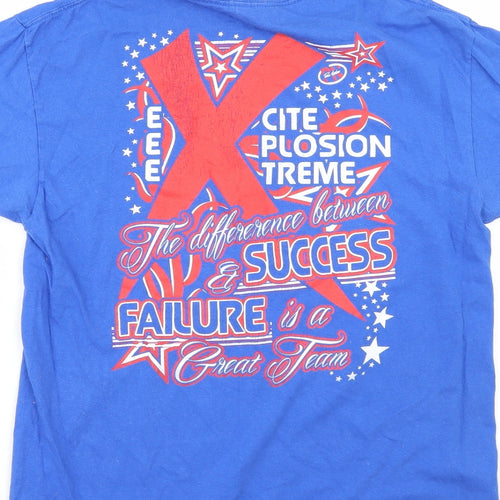 Gildan Mens Blue    T-Shirt Size L