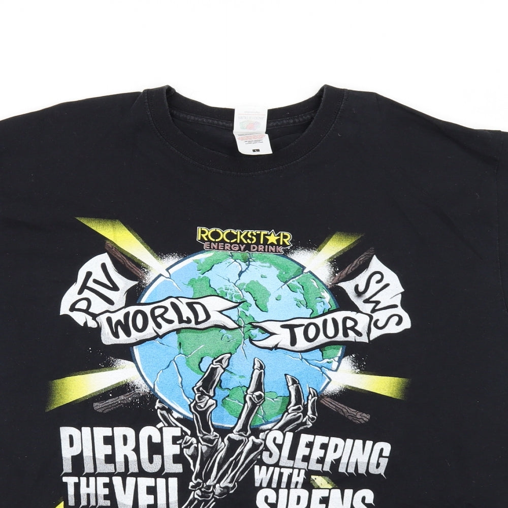 Fruit of the Loom Mens Black    T-Shirt Size L