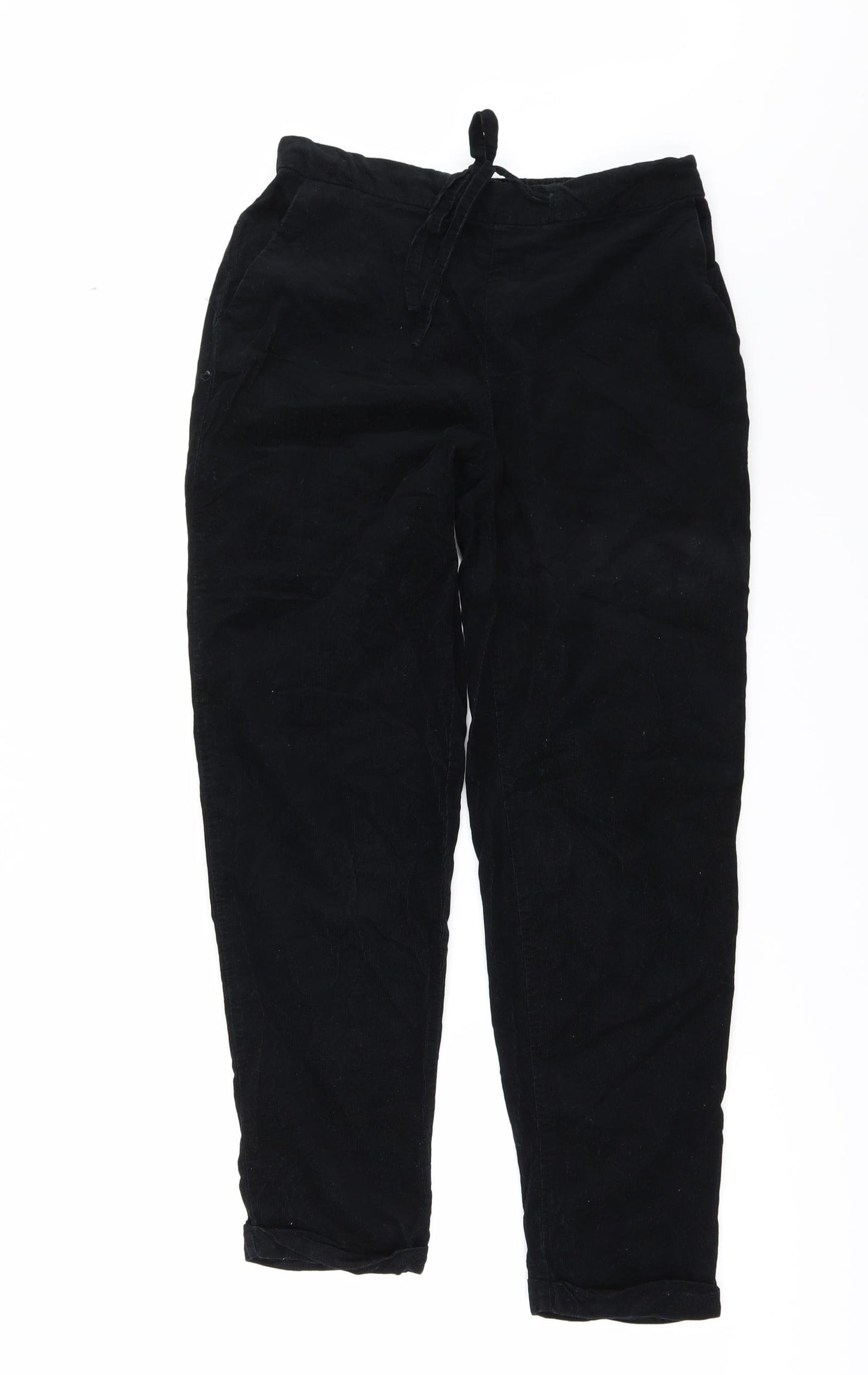 Mango Womens Black  Corduroy Straight Jeans Size S L28 in
