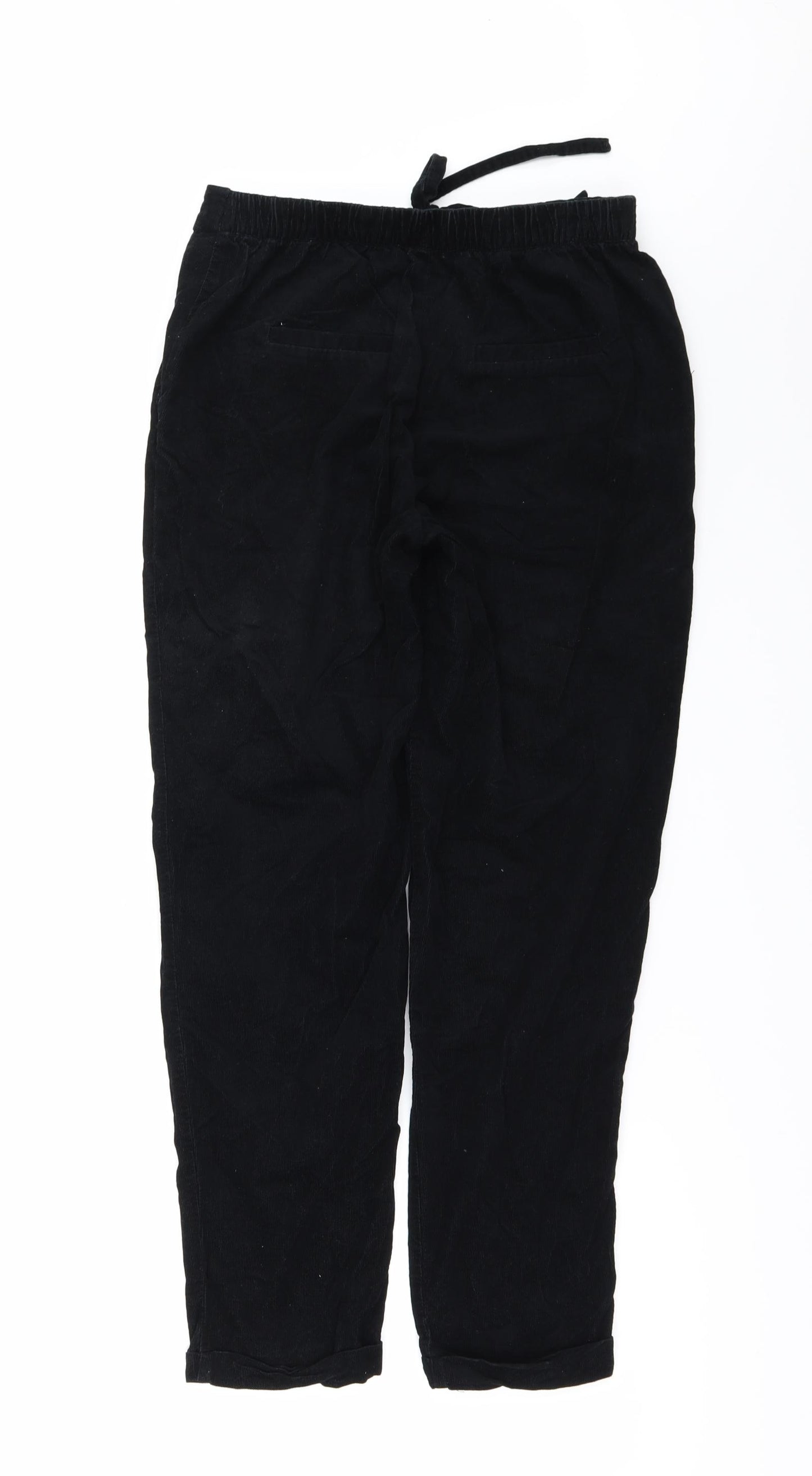 Mango Womens Black  Corduroy Straight Jeans Size S L28 in