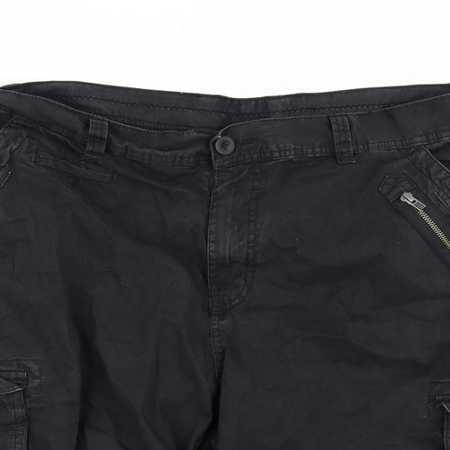 Jacamo Mens Black   Cargo Shorts Size 42 in