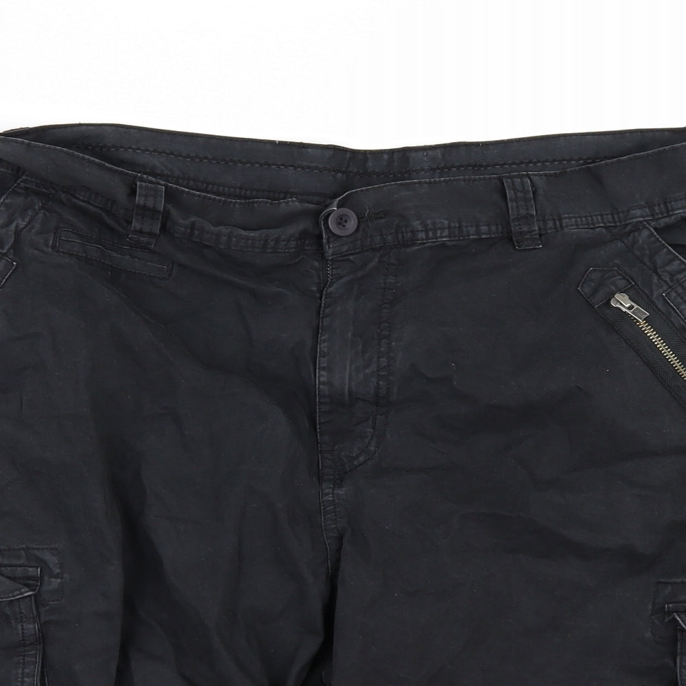 Jacamo Mens Black   Cargo Shorts Size 42 in