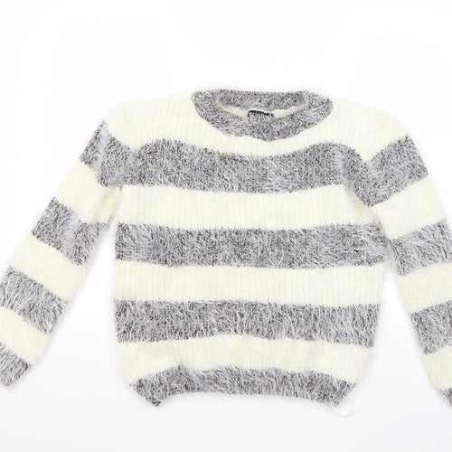 Buisdael Womens Ivory Striped  Pullover Jumper Size M