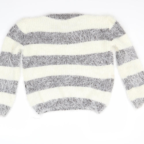 Buisdael Womens Ivory Striped  Pullover Jumper Size M