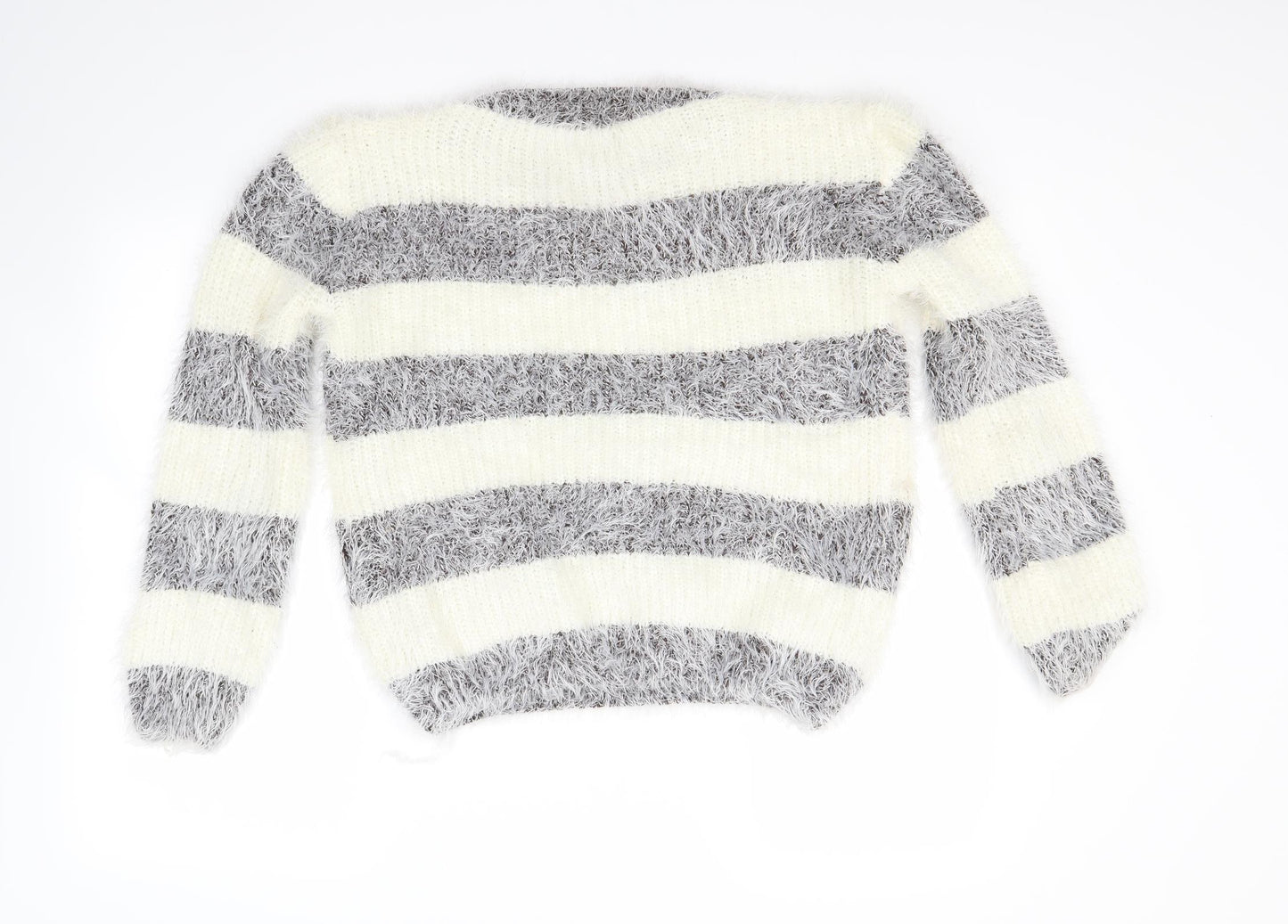 Buisdael Womens Ivory Striped  Pullover Jumper Size M
