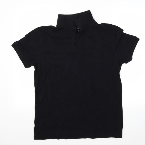 pique Mens Black    Polo Size L
