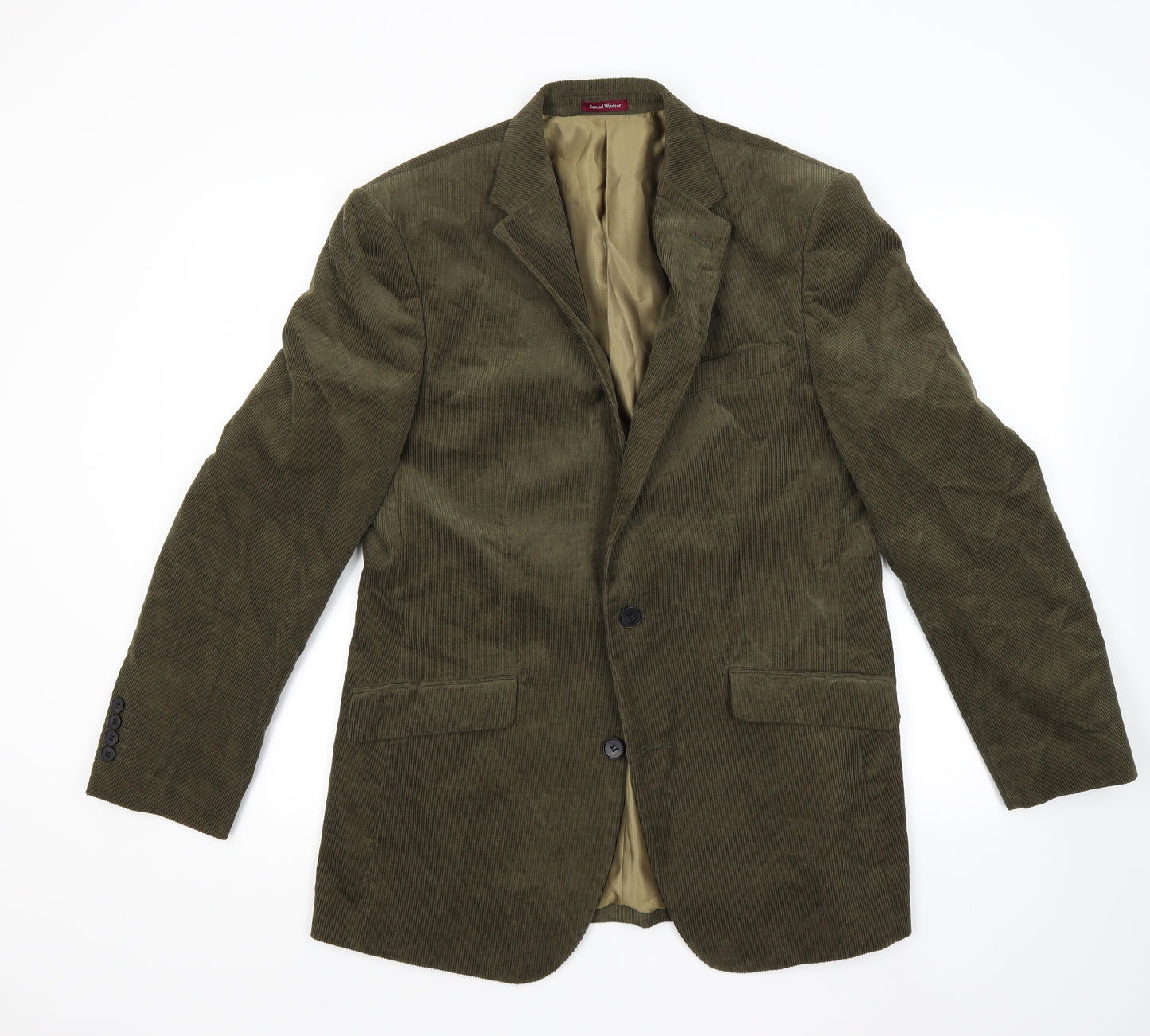 Samuel Windsor Mens Green  Corduroy Jacket Blazer Size 38