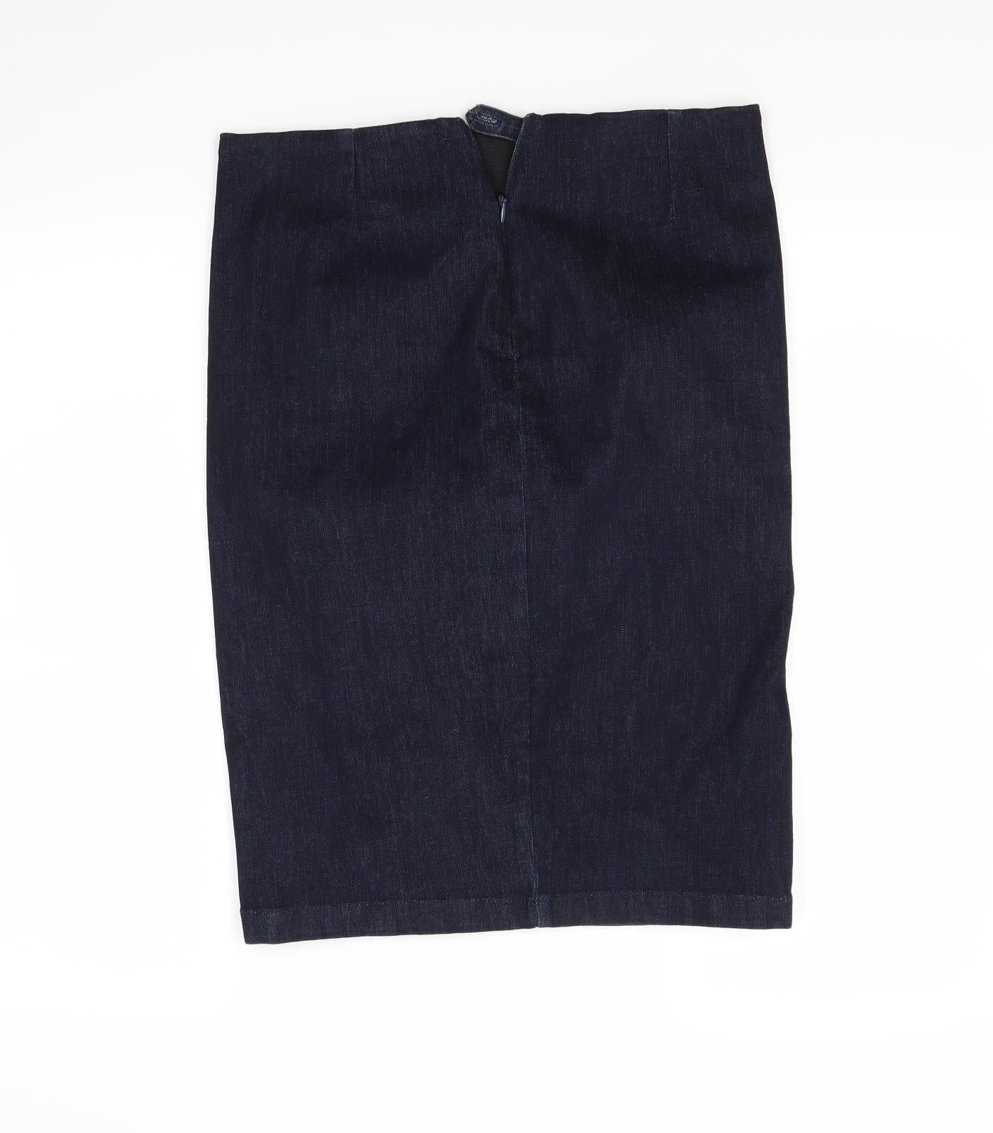 Preworn Womens Blue  Denim Pettiskirt Skirt Size 10