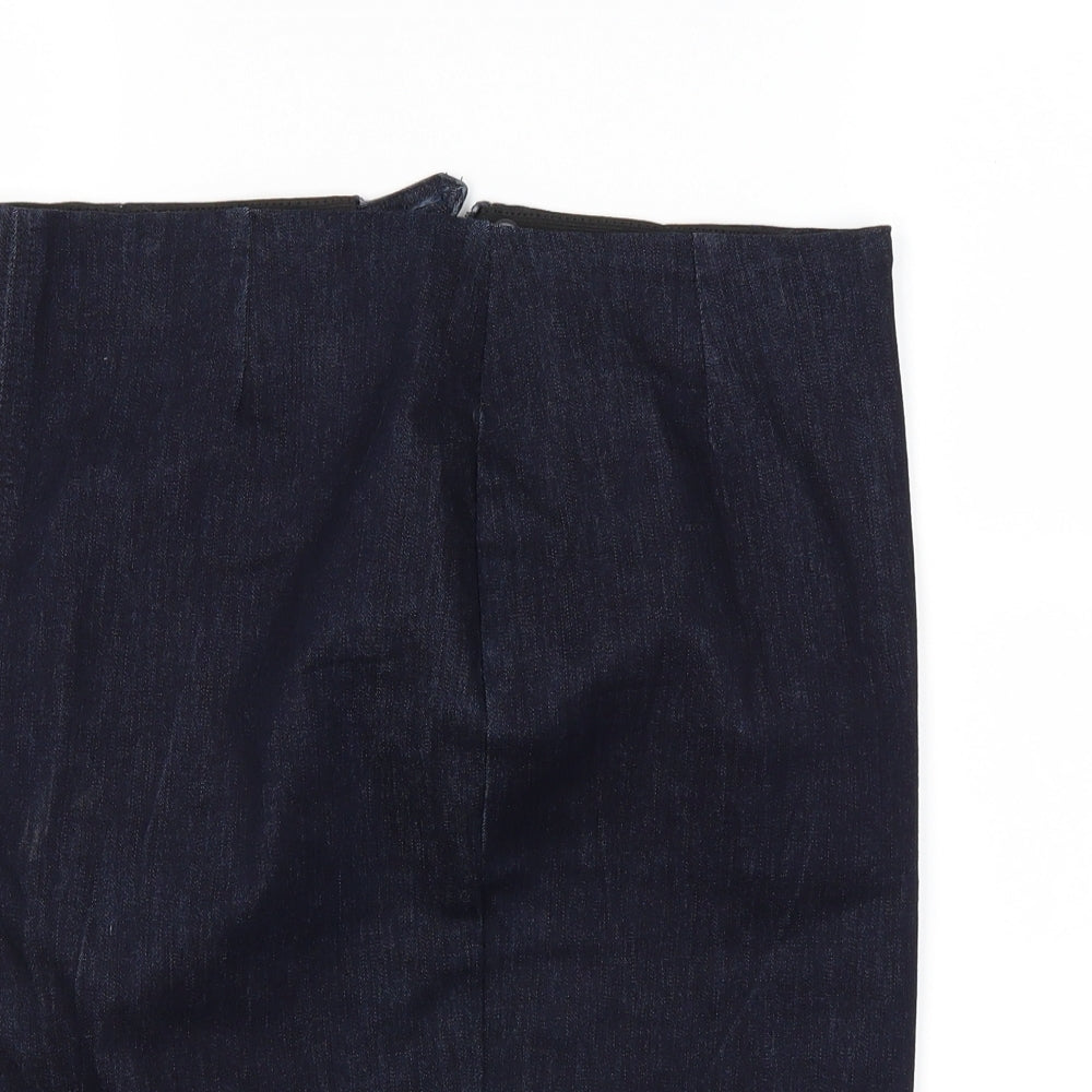Preworn Womens Blue  Denim Pettiskirt Skirt Size 10