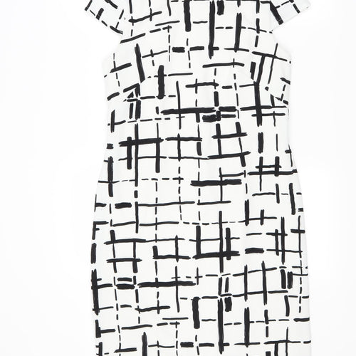 Muse Womens White Check  A-Line  Size 10