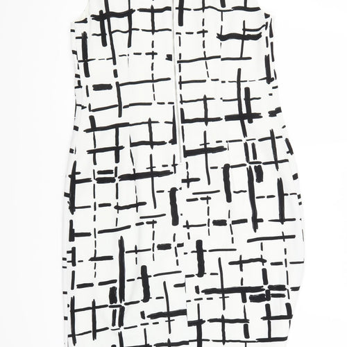 Muse Womens White Check  A-Line  Size 10