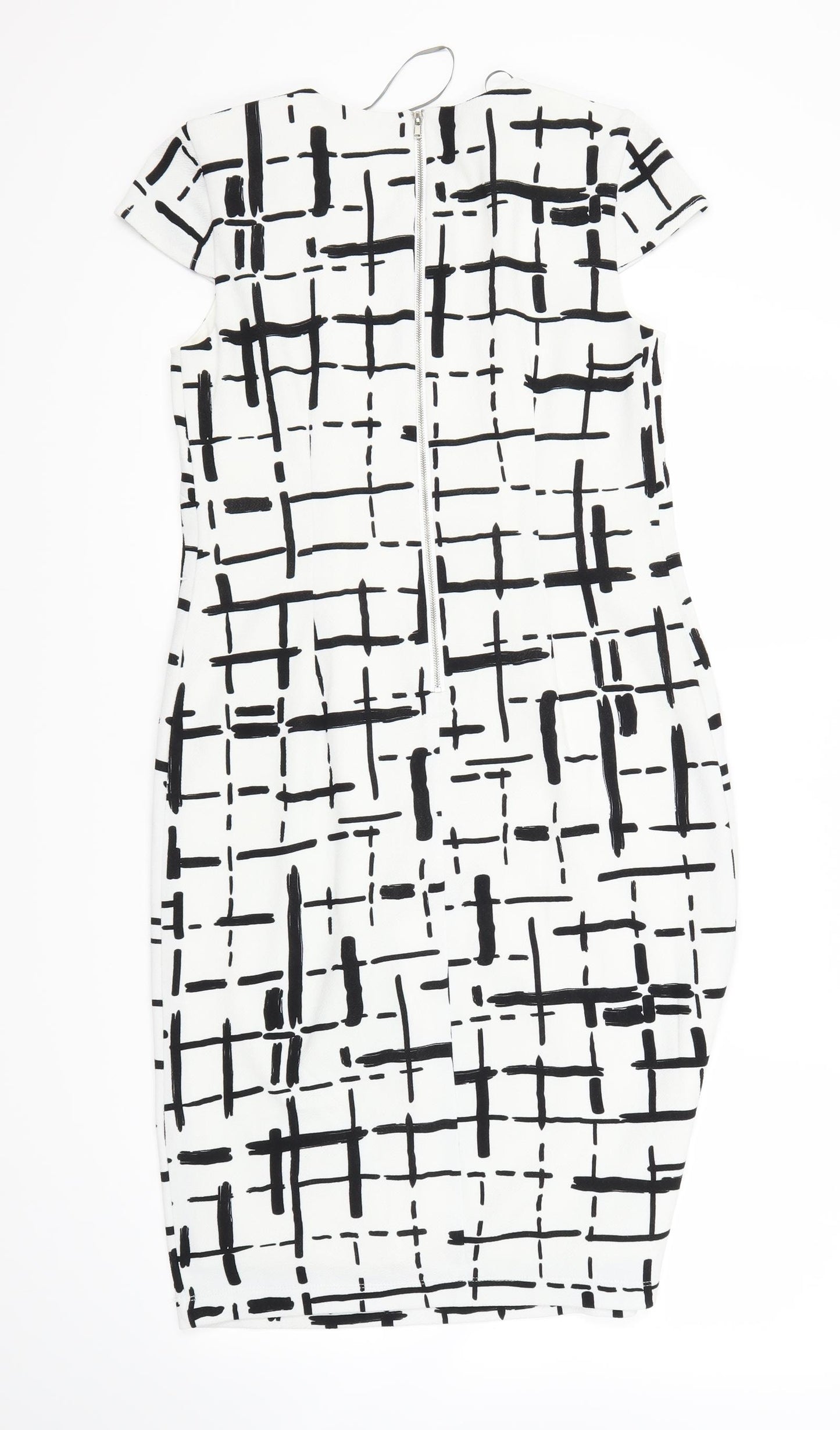 Muse Womens White Check  A-Line  Size 10