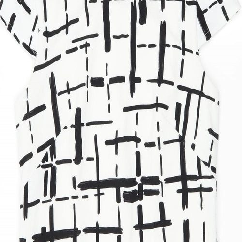 Muse Womens White Check  A-Line  Size 10