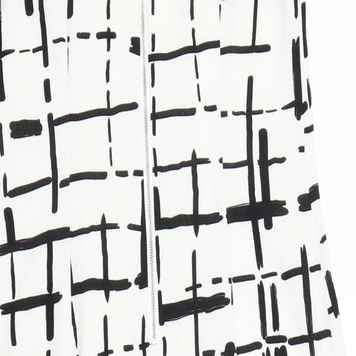 Muse Womens White Check  A-Line  Size 10