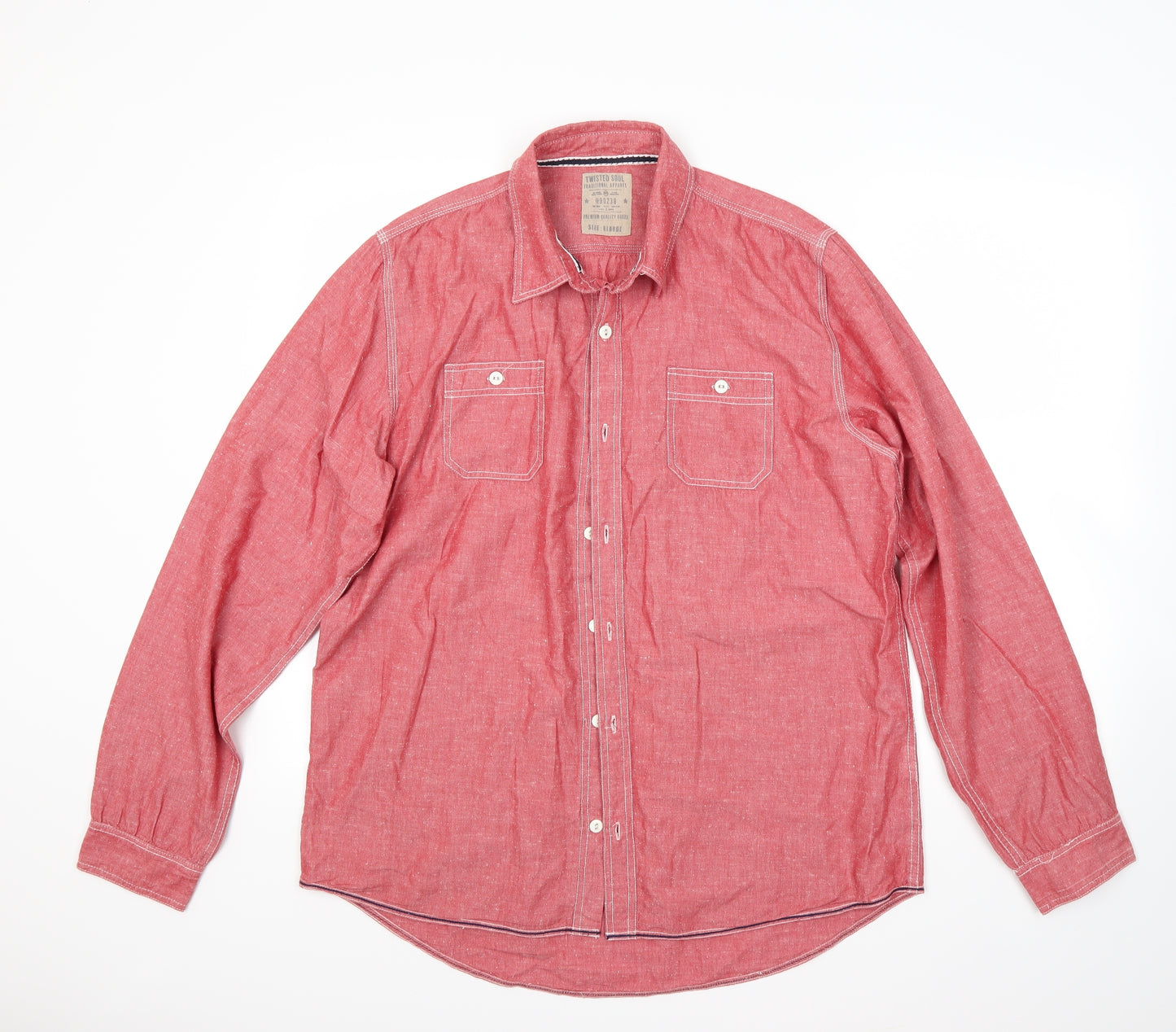 Twisted Soul Mens Red    Button-Up Size XL