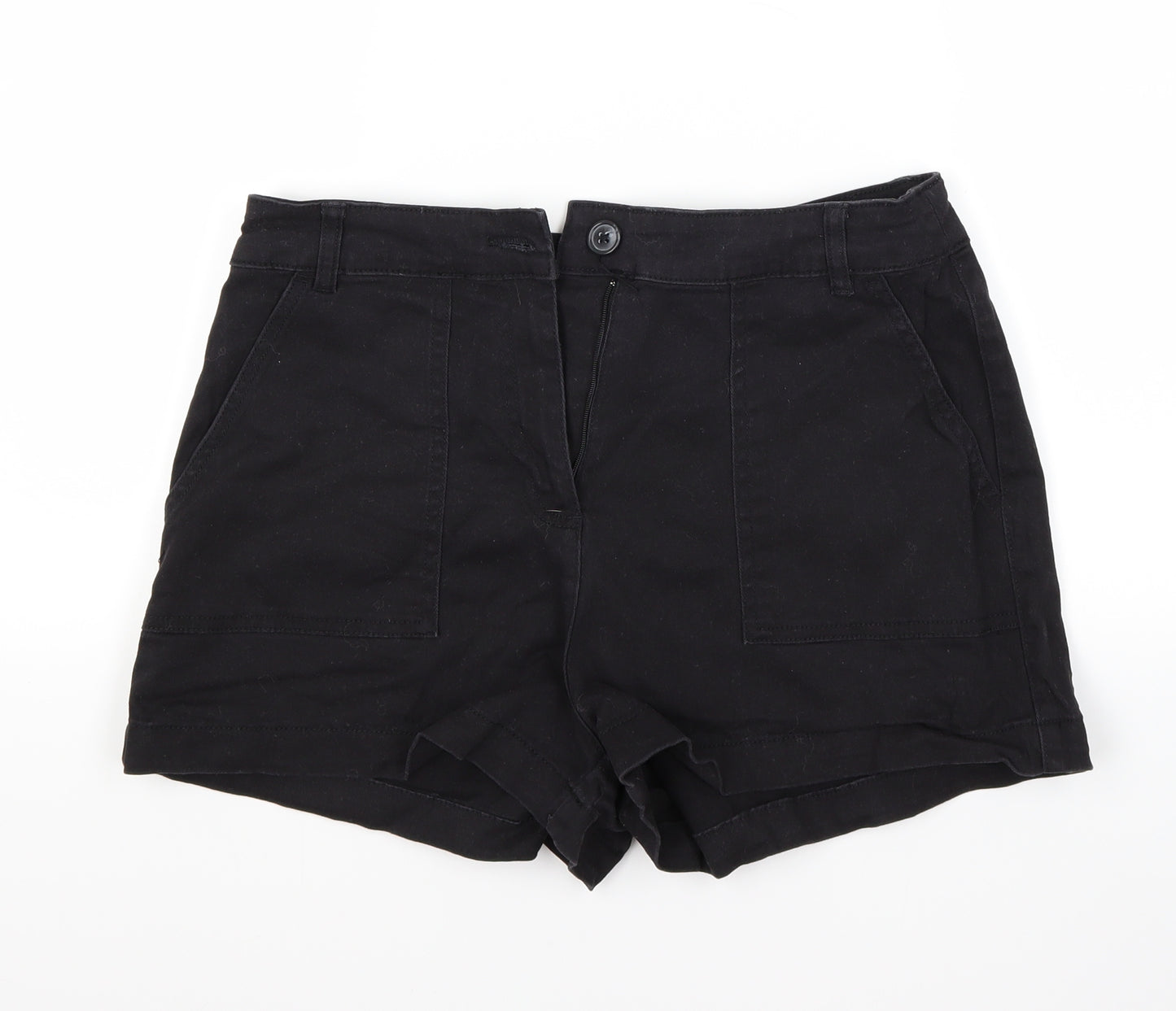 Primark Womens Black  Denim Chino Shorts Size 14