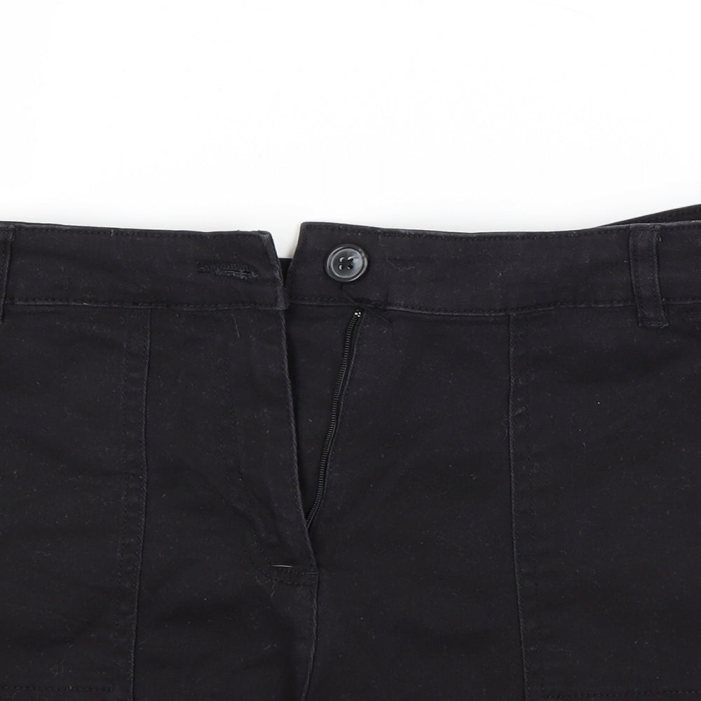 Primark Womens Black  Denim Chino Shorts Size 14
