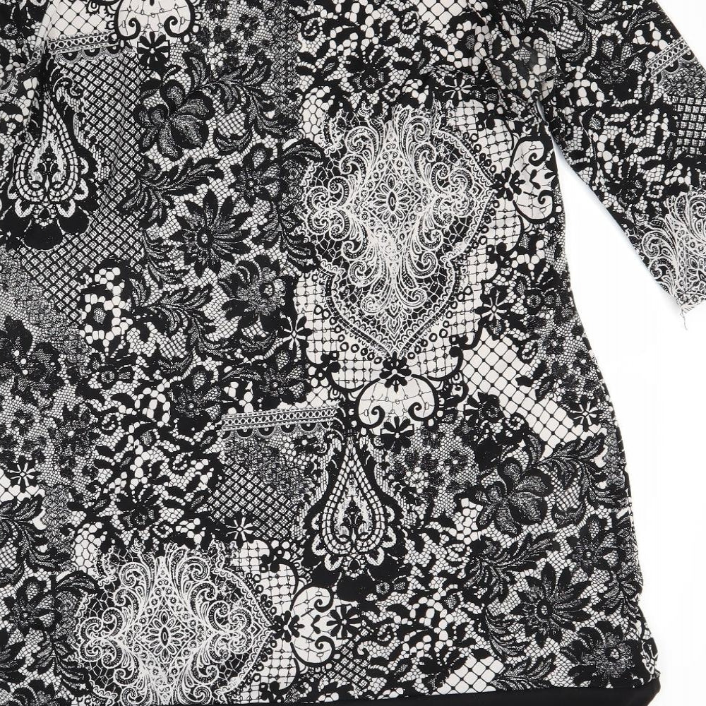 Atmosphere Womens Black Floral  A-Line  Size 16