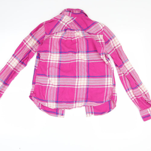 American Eagle Outfitters Womens Pink Check  Basic Button-Up Size XS