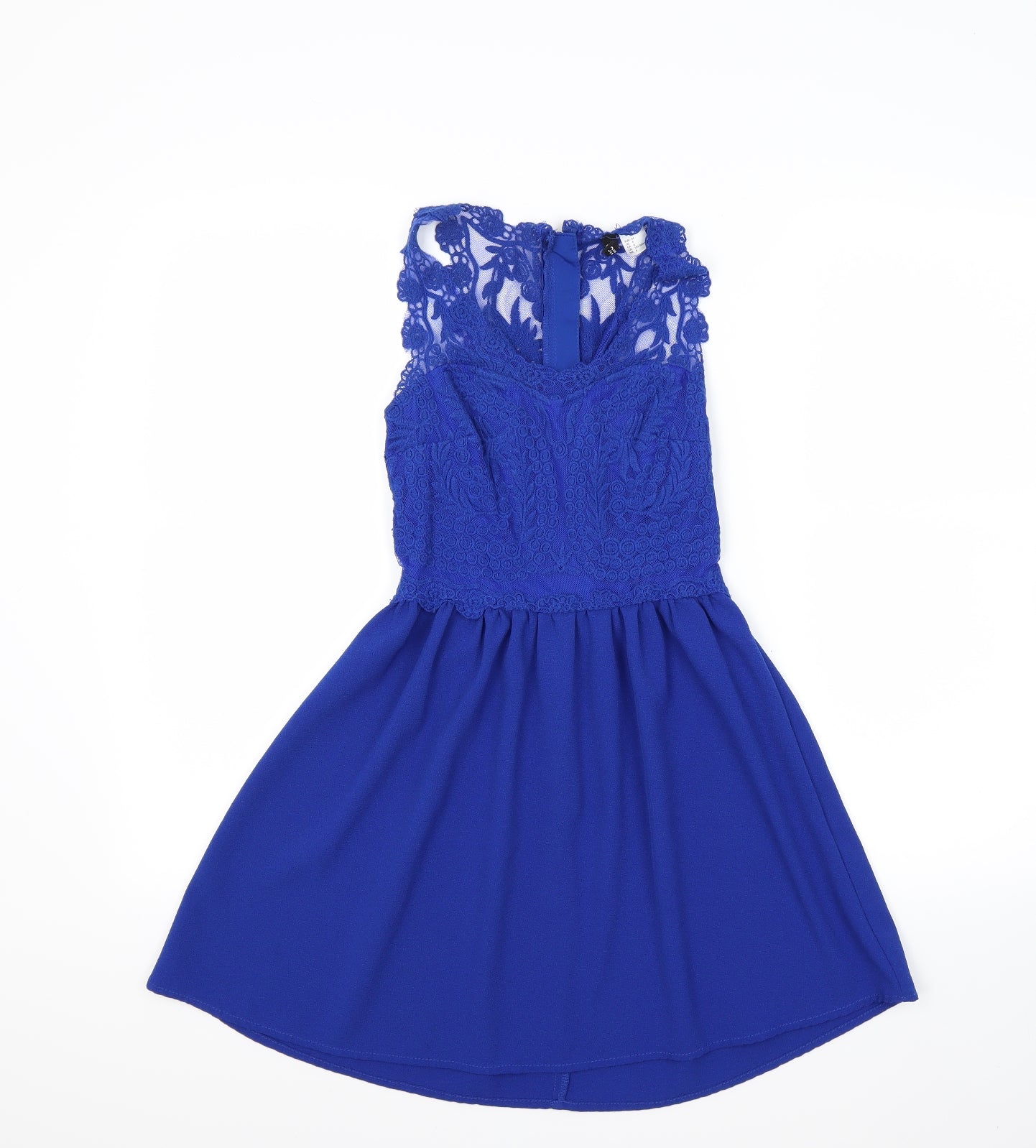 Divided Womens Blue Floral  Fit & Flare  Size 6