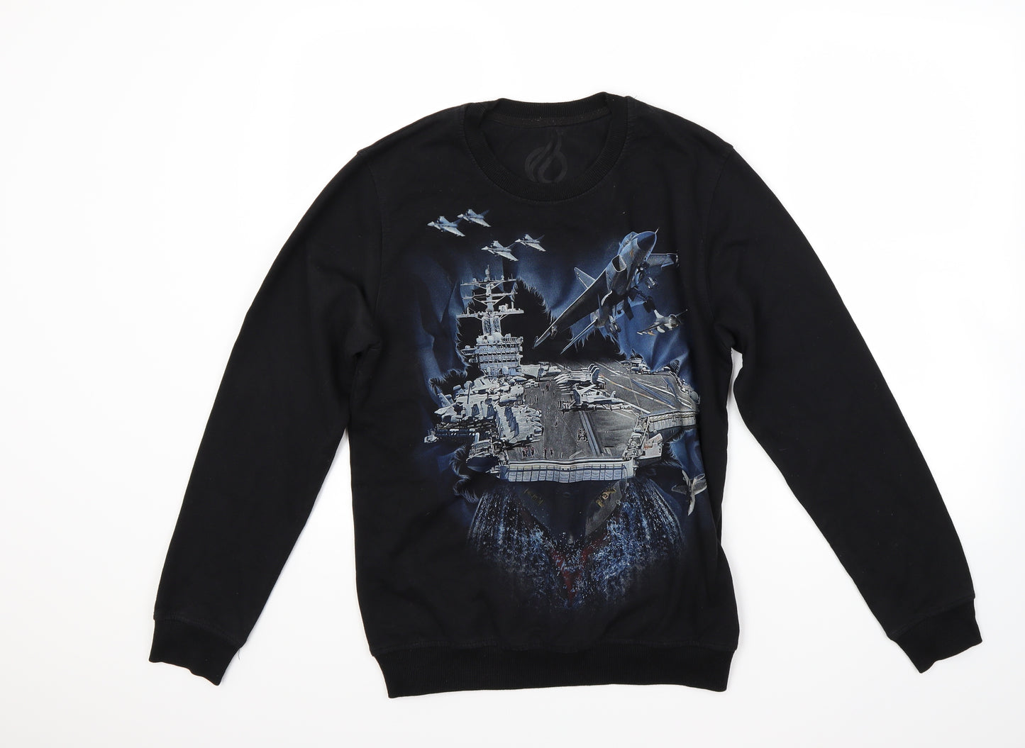 oves Mens Black   Pullover Sweatshirt Size L