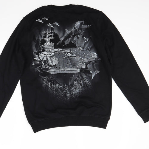 oves Mens Black   Pullover Sweatshirt Size L